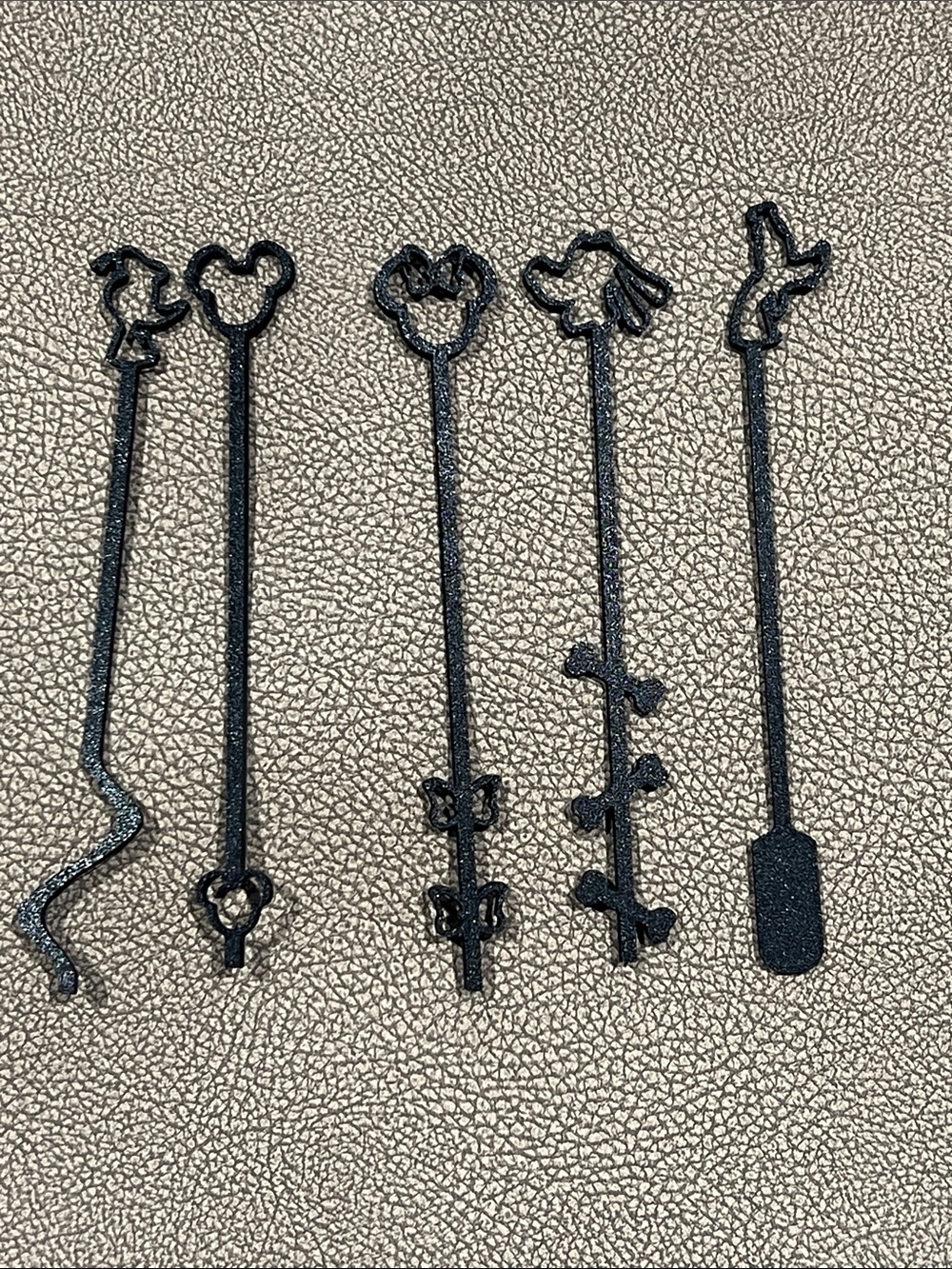 New custom Disney Set of 5 Black Cocktail Stir Sticks or bookmarks